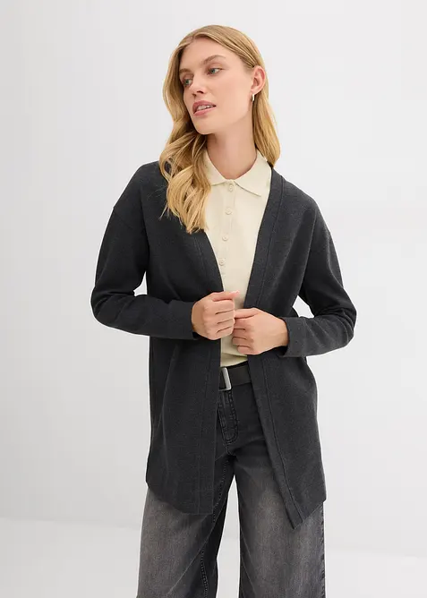 Lang sweatvest in een zachte katoenmix, bonprix