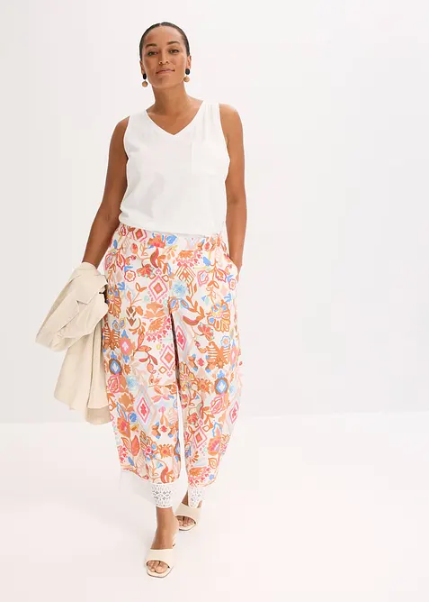 Broek met kant, bonprix