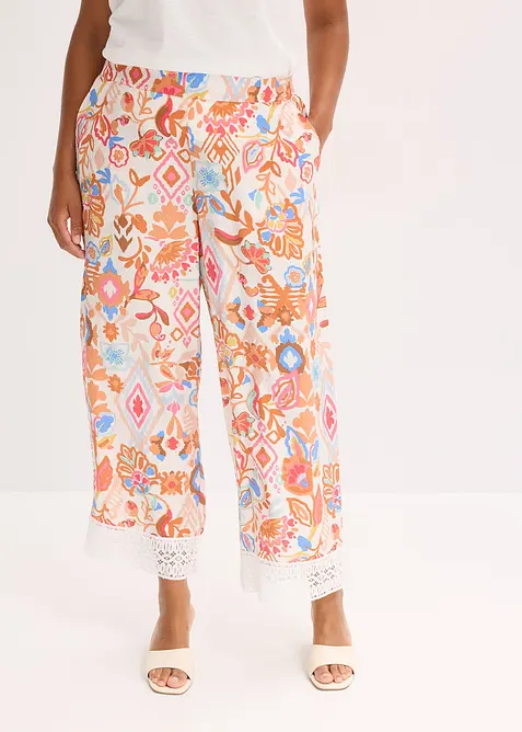 Broek met kant, bonprix