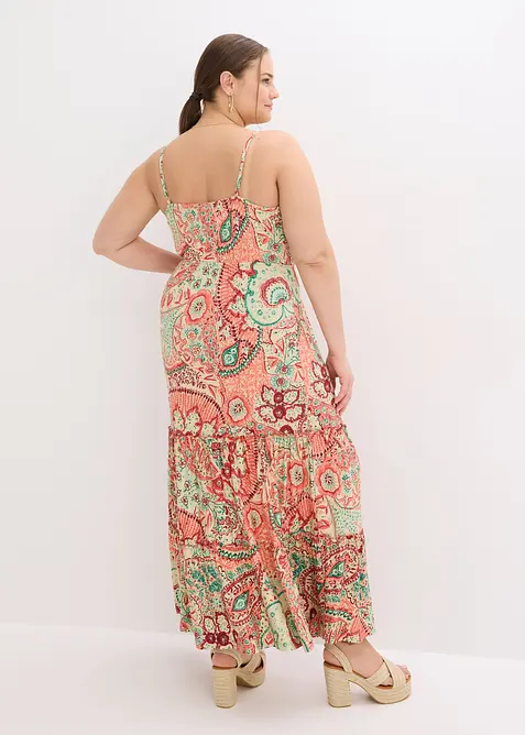 Jurk met spaghettibandjes in een zachte viscosemix, bonprix