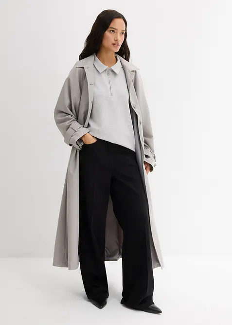 Twillbroek met plooi van puur katoen, bonprix