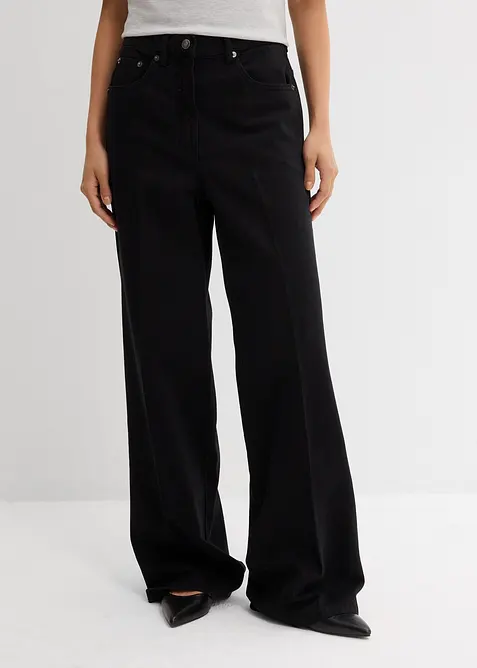 Twillbroek met plooi van puur katoen, bonprix