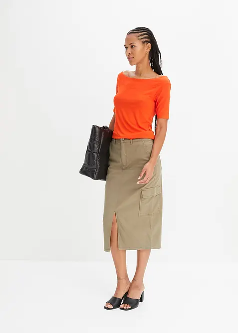 Carmen-shirt van een viscose mix, bonprix