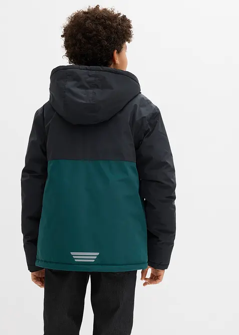Waterdichte winterjas in colourblocking met capuchon, bonprix