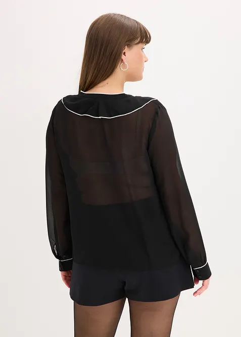 Chiffon blouse met volants, bonprix