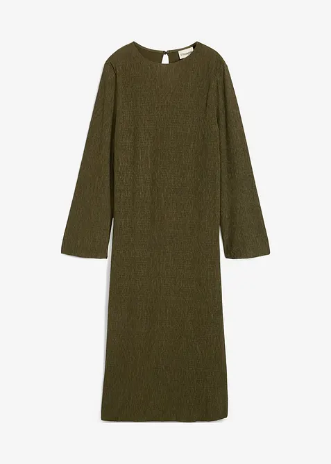 Midi jurk van gestructureerde crinkle, bonprix