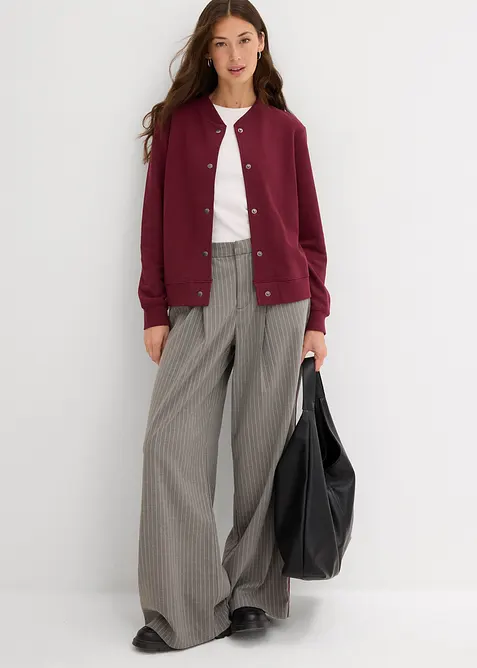 Sweat bomber met een knoopsluiting, bonprix