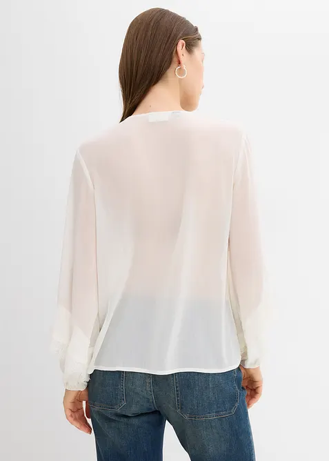 Chiffon blouse met volants, bonprix