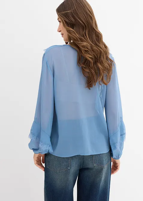 Chiffon blouse met volants, bonprix