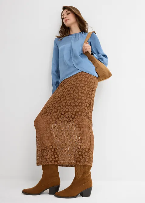 Blouse van elegant satijn, bonprix