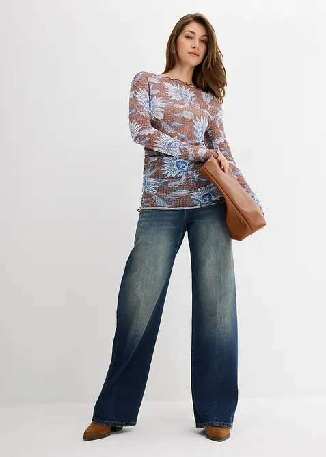 Longsleeve van fijne mesh, bonprix