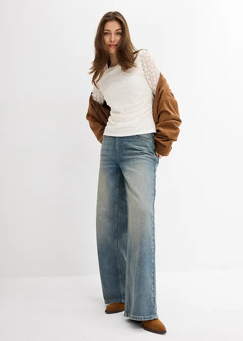 Longsleeve van kant, bonprix