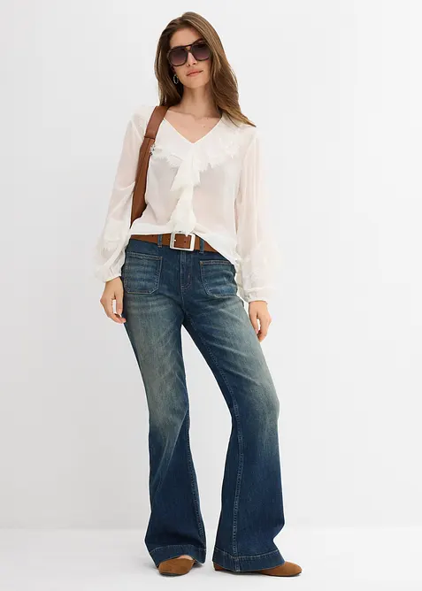Flared jeans, mid waist, bonprix