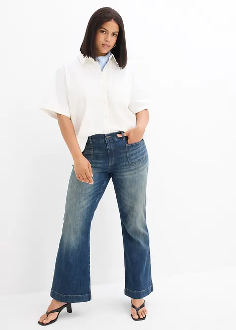 Flared jeans, mid waist, bonprix