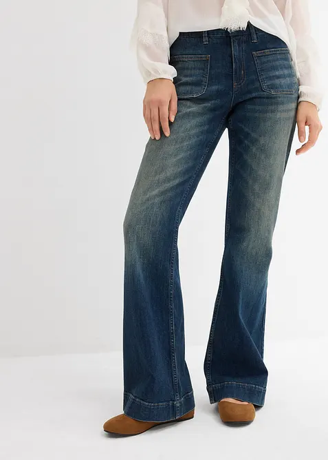 Flared jeans, mid waist, bonprix