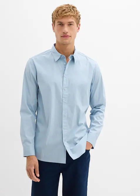Stretch overhemd met lange mouwen, regular fit, bonprix
