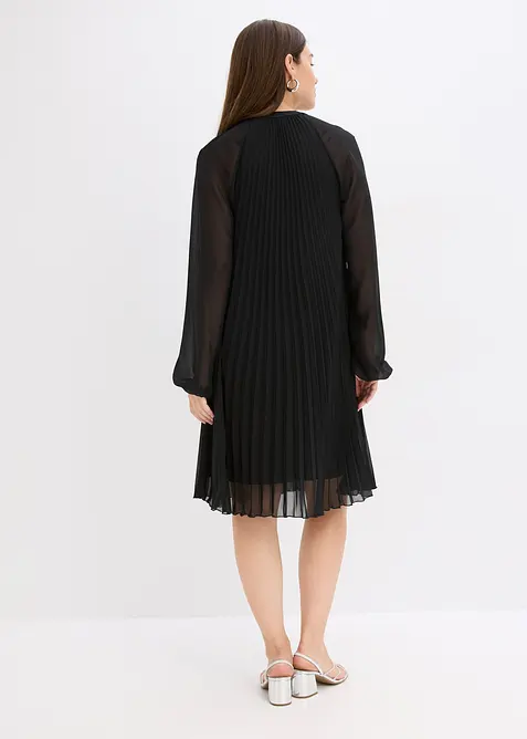 Mini jurk van fijn chiffon met plissé, bonprix