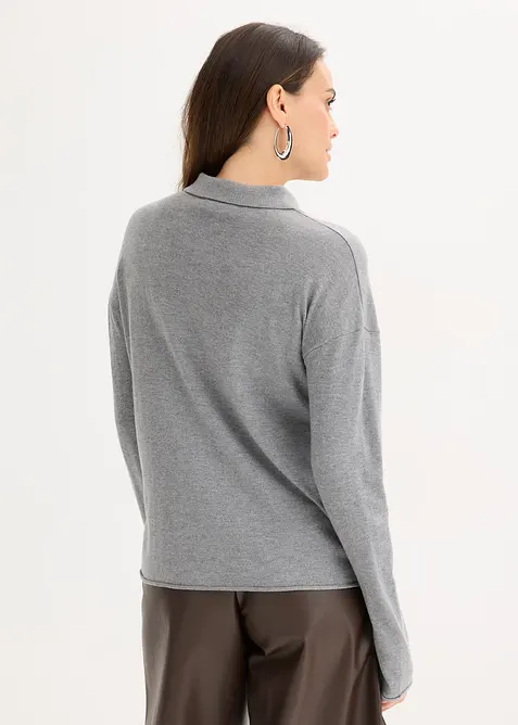 Fijngebreid vest in overhemd look, bonprix