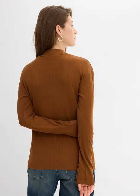 Longsleeve van geribd materiaal, bonprix