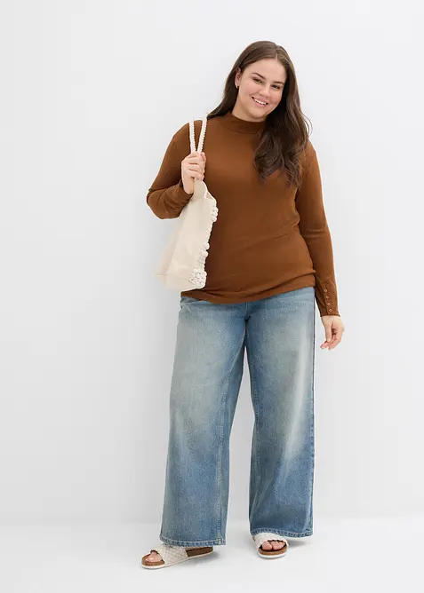 Longsleeve van geribd materiaal, bonprix