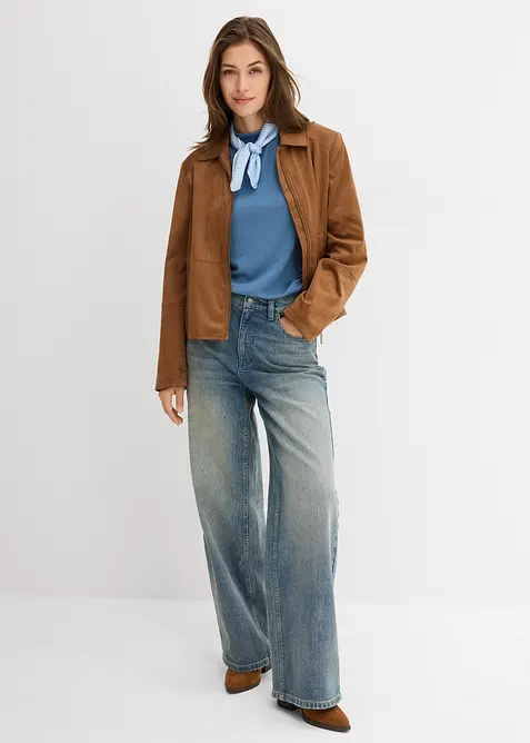 Longsleeve van geribd materiaal, bonprix