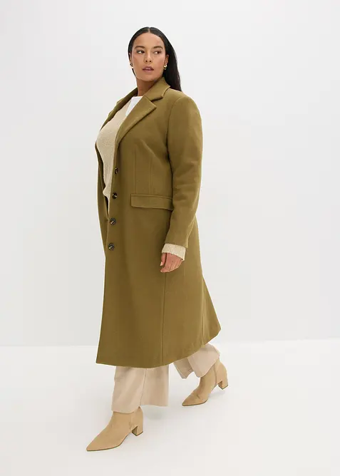 Lange jas in wollen look, bonprix