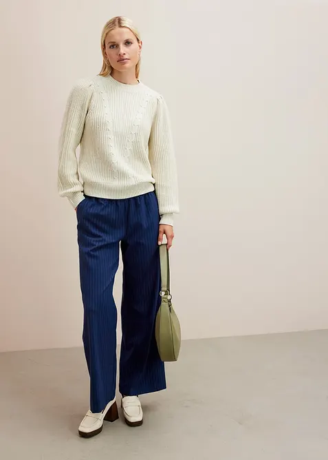 Palazzo broek in wollen look, bonprix