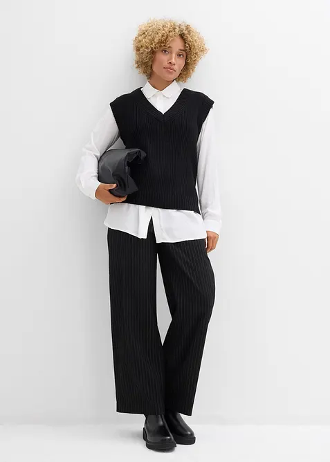 Palazzo broek in wollen look, bonprix