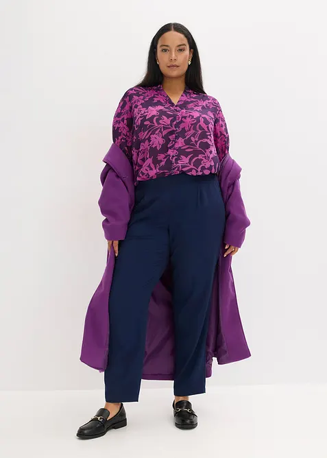 Chiffon blouse met smokwerk, bonprix