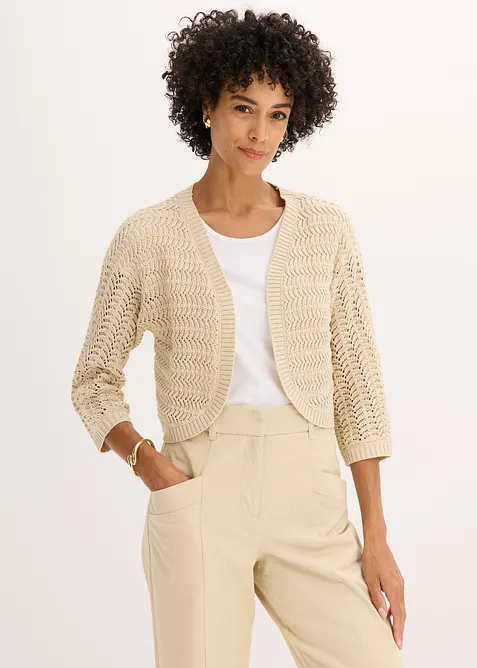 Bolero in gehaakte look, halflange mouw, bonprix