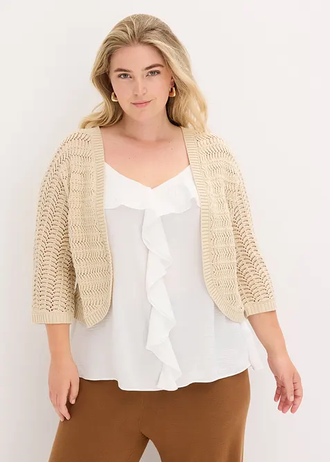 Bolero in gehaakte look, halflange mouw, bonprix