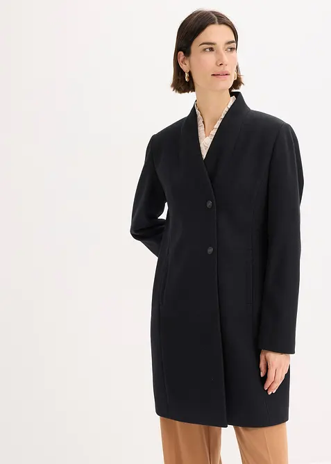 Korte coat in wollen look, bonprix