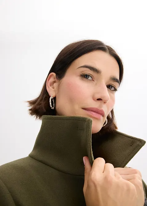 Lange jas in wollen look, bonprix