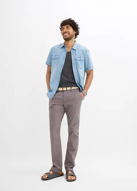 Regular fit chino met comfortband riem, straight, bonprix
