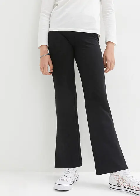 Meisjes broek met wijd uitlopende pijpen en splitten, bonprix