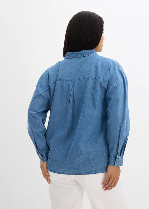 Oversized spijkerblouse van biologisch katoen, bonprix