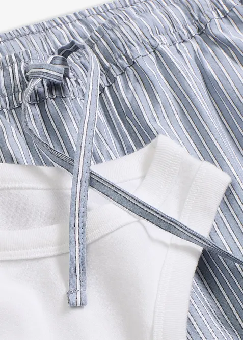 Geribde pyjama met culotte, bonprix