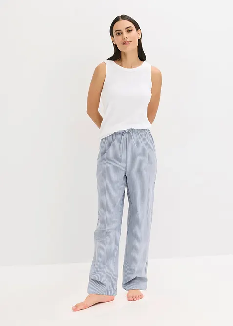 Geribde pyjama met culotte, bonprix