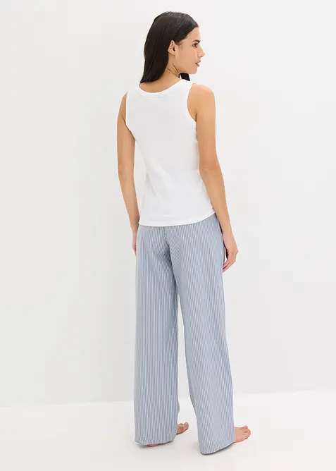 Geribde pyjama met culotte, bonprix