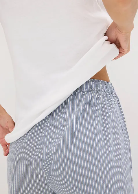 Geribde pyjama met culotte, bonprix