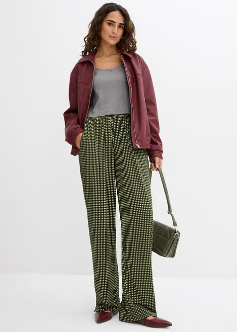 Jersey broek van gestructureerde crêpe, bonprix