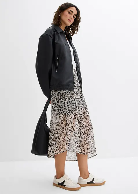 Oversized imitatieleren jas, bonprix