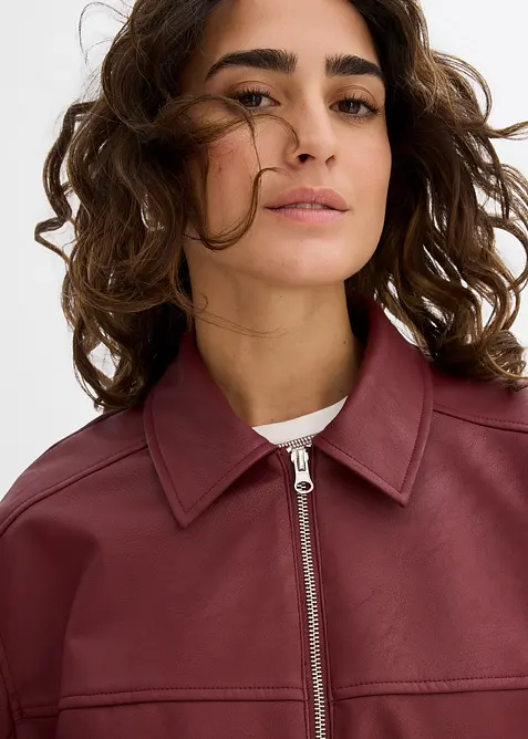 Oversized imitatieleren jas, bonprix