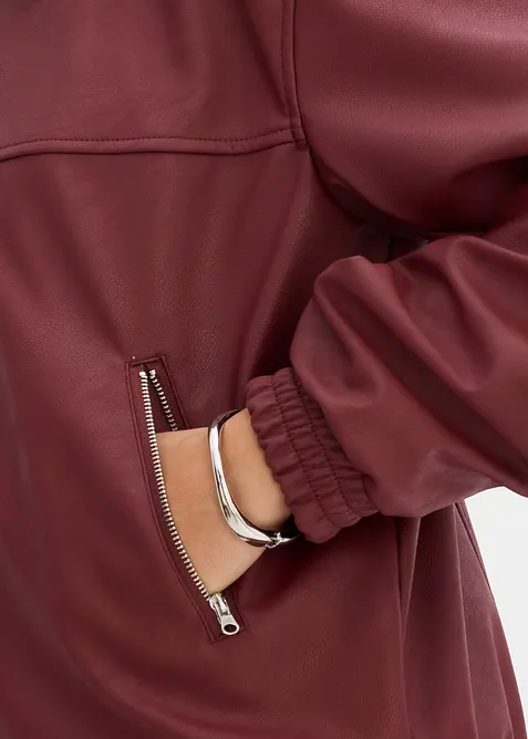 Oversized imitatieleren jas, bonprix