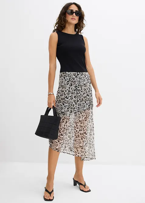 Midirok van fijn chiffon, bonprix