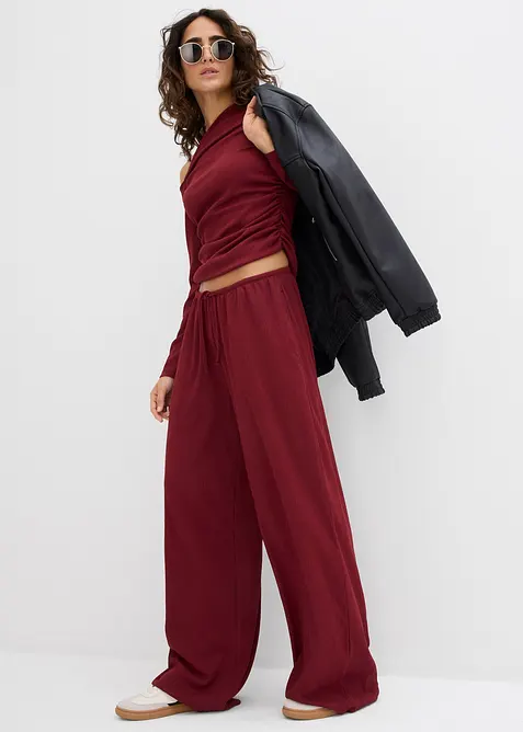 Instapbroek van gestructureerde crêpe, bonprix