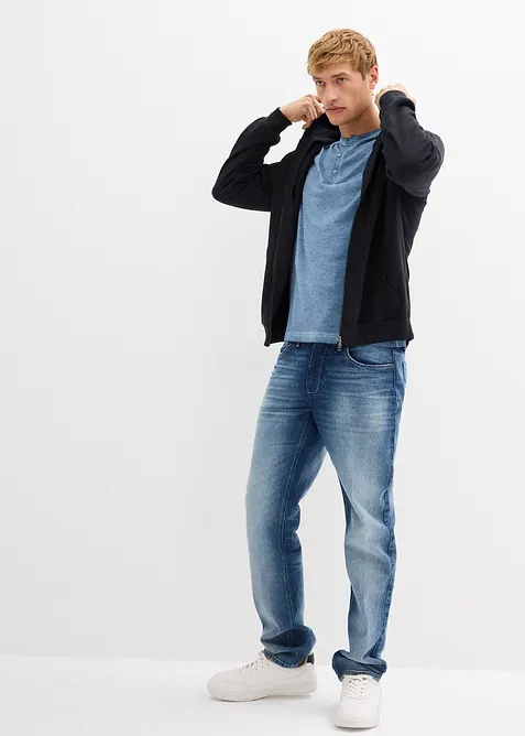 Henley shirt met lange mouwen in washed out look, bonprix