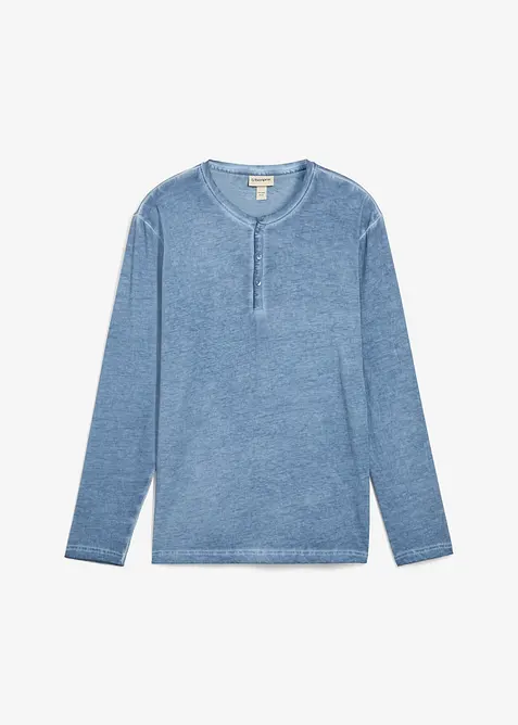 Henley shirt met lange mouwen in washed out look, bonprix