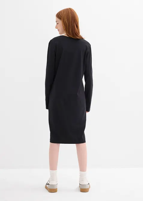 Jersey jurk in een elastische mix met biologisch katoen (set van 2), bonprix