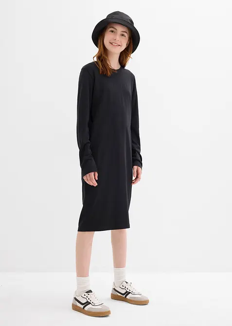 Jersey jurk in een elastische mix met biologisch katoen (set van 2), bonprix